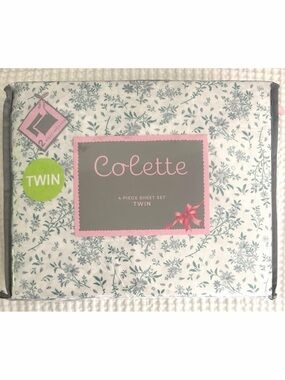 Colette Twin Sheet Set 4pc Bedding Ditsy Floral Botanical Cottagecore Shabby New